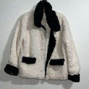 Endless Rose Black and Cream Teddy Jacket